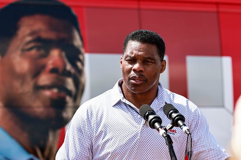 Republican U.S. Senate candidate Herschel Walker announced his support for a proposal seeking a national ban on abortion at 15 weeks. He has supported more restrictive proposal in the past. (Natrice Miller/ natrice.miller@ajc.com)