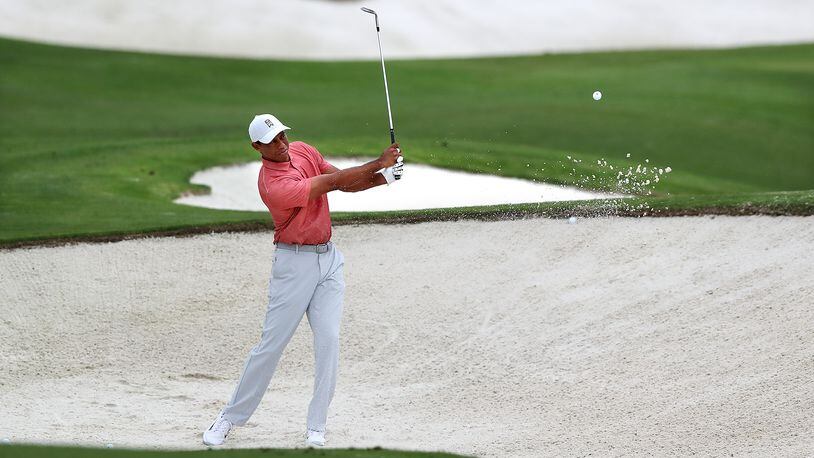 Tiger Woods gets in some practice at Augusta National Tuesday in advance of Thursday's first round of the Masters.