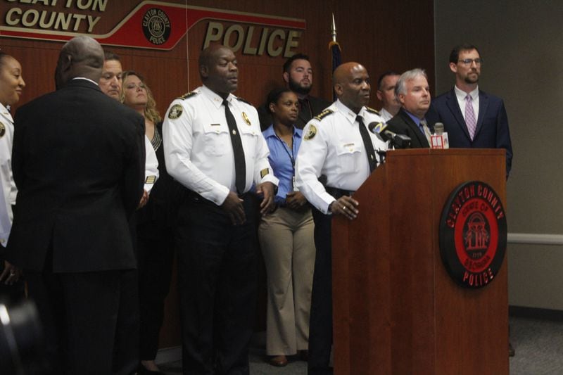 In a news conference Wednesday, Clayton County Police Chief Kevin Roberts said the man arrested in connection with eight sex crimes in the county was briefly employed with the police department. 