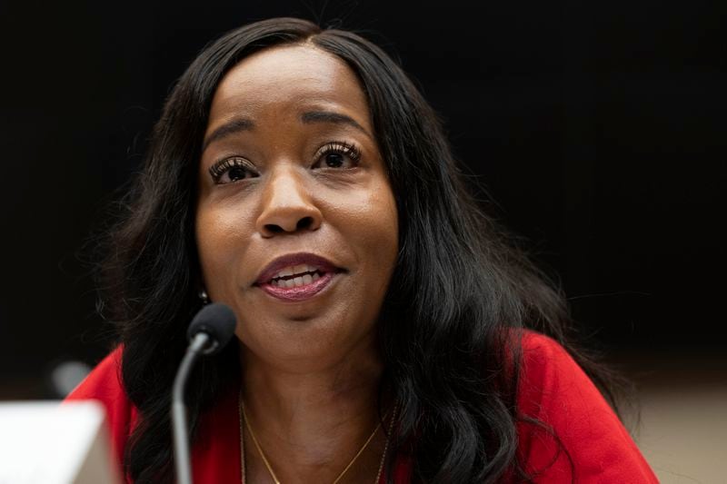 Enikia Ford Morthel, Superintendent of the Berkeley United School District, speaks during a hearing on antisemitism in K-12 public schools, with the House Subcommittee on Early Childhood, Elementary, and Secondary Education, Wednesday, May 8, 2024, on Capitol Hill in Washington. (AP Photo/Jacquelyn Martin)