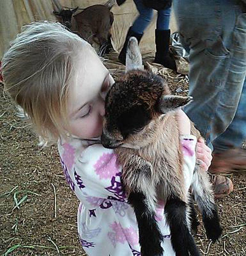 Kids can visit a petting zoo for barnyard animals at Warbington Farms.