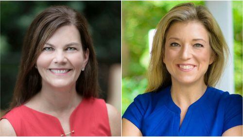 Republican Leah Aldridge, who runs a lactation consultant business, and attorney Jen Jordan, a Democrat, are facing each other again on the November ballot in what is a rematch of sorts for the state Senate’s 6th District. Courtesy photos.
