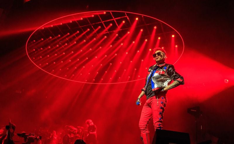  GLENDALE, AZ - JUNE 23: Queen and Adam Lambert perform onstage during the North American Tour kickoff at Gila River Arena on June 23, 2017 in Glendale, Arizona. (Photo by Christopher Polk/Getty Images for Miracle Productions LLP)