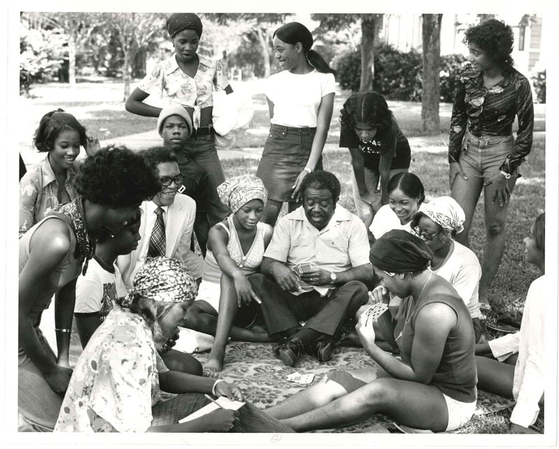As president of Dillard University, Samuel DuBois Cook never had a problem attracting speakers and key figures to the campus -- even for a friendly game of cards. In this undated photo from the 1970s, former SCLC President Ralph David Abernathy enjoys a hand of cards with some students. Cook is seated to Abernathy's right.