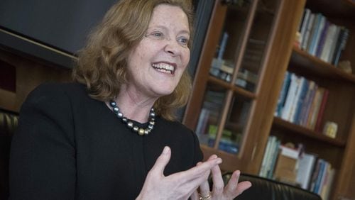 Emory University President Claire Sterk. CONTRIBUTED BY JOHN AMIS