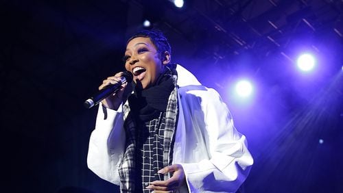 Atlanta hometown star Monica performing as part of the Super Bowl Live concert series at Centennial Park on Saturday, Feb. 2 2019.