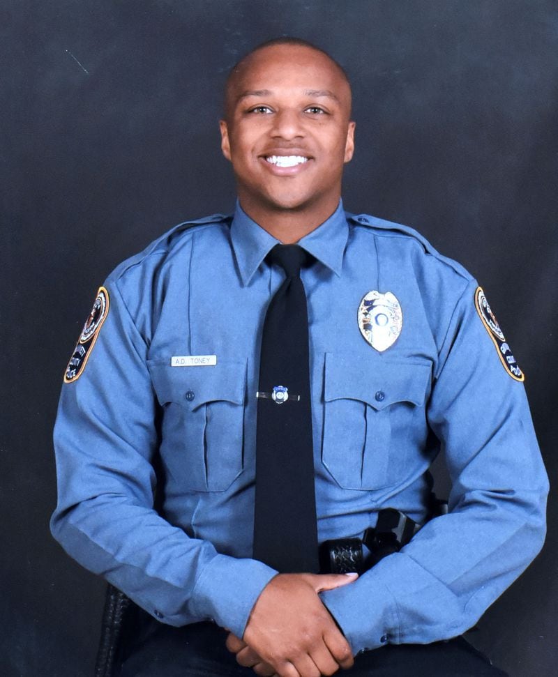  A Gwinnett County police officer was fatally shot near Snellville on Saturday afternoon, according to the department. The officer, identified as Antwan Toney, died after he was taken to Gwinnett Medical Center, the department announced. (Photo  provided by Gwinnett Police Department)