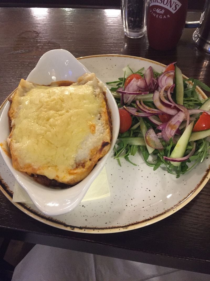 Olivia King celebrated her 23rd birthday in 2017 with Welsh beef lasagna at the Duke of Wellington pub in Cardiff, the capital of Wales. (Courtesy of Olivia King)