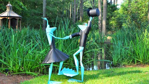 Whimsical frog sculptures are the highlight of Ribbit the Exhibit at the Atlanta Botanical Garden’s Gainesville location. Contributed: Atlanta Botanical Garden.