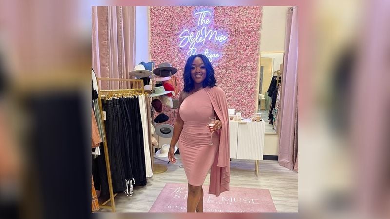 Jasmin Shontay Long in her business, The Style Muse Bartique, at the New Black Wall Street Market.