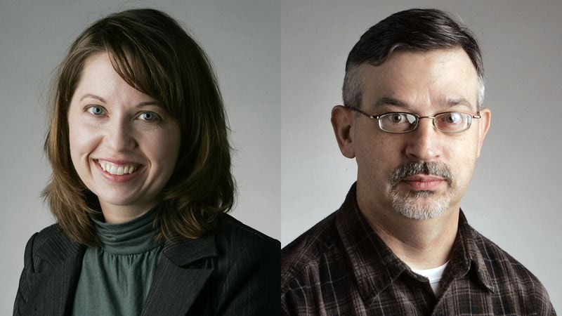 AJC reporters Heather Vogell and John Perry in 2009. (Bita Honarvar / AJC file)
