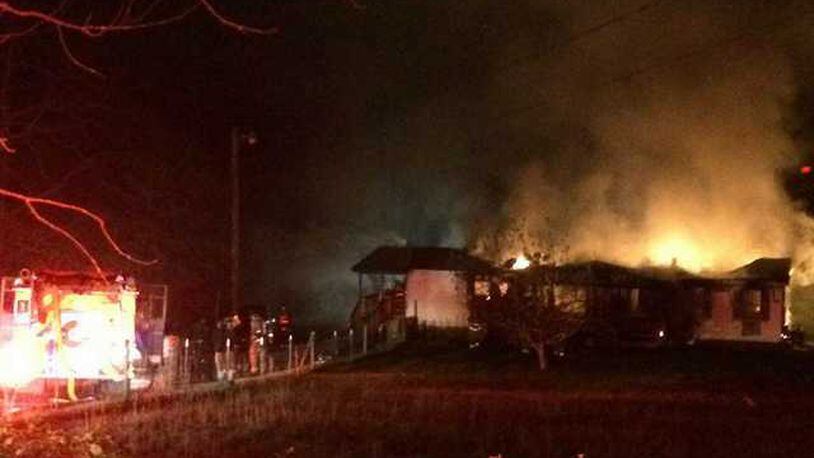 A fire that left an 11-year-old boy dead broke out about 10:15 p.m. Wednesday in a home on Davis Road, in a rural area west of Dawsonville and about 55 miles north of Atlanta. (Credit: Dawson County Emergency Services)