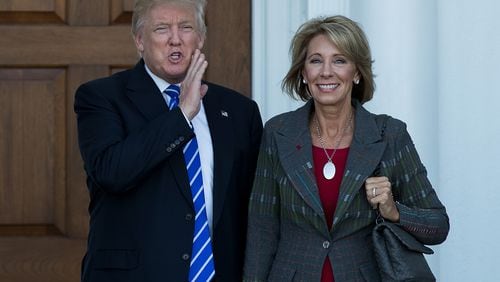 Donald Trump's education nominee Betsy DeVos cleared a Senate committee vote but may face a challenge with the full Senate now. (Photo by Drew Angerer/Getty Images)