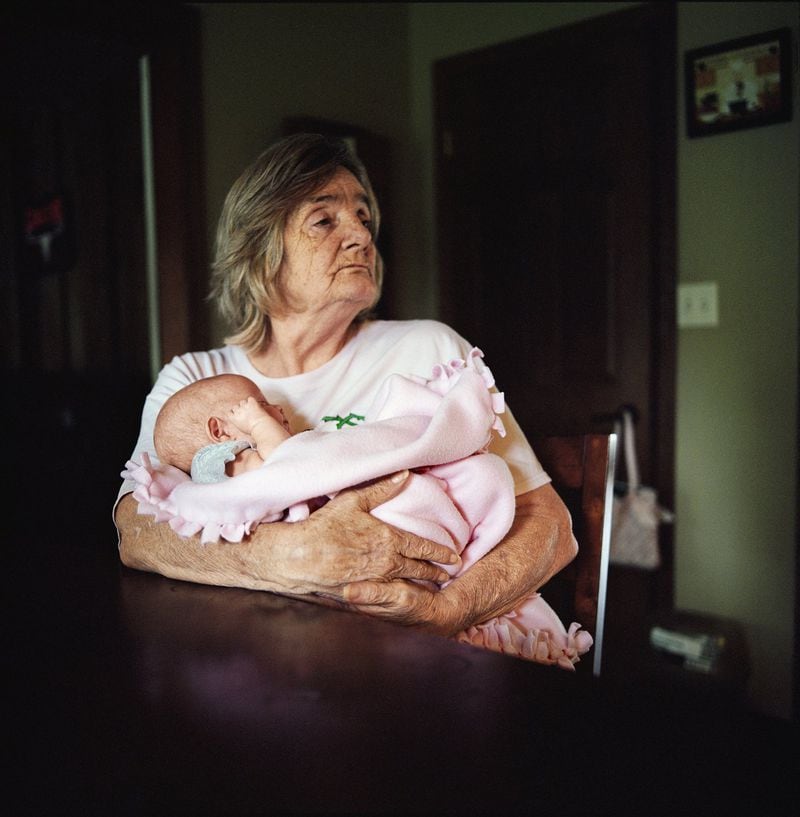 Photographer Chris Verene has been traveling back to his family’s hometown of Galesburg, Illinois for decades to document relatives who still live there and often suffer from the effects of poverty. “Travis’s Grandma” (2019) is one of the photographs Verene took on those trips home. Contributed by Marcia Wood Gallery