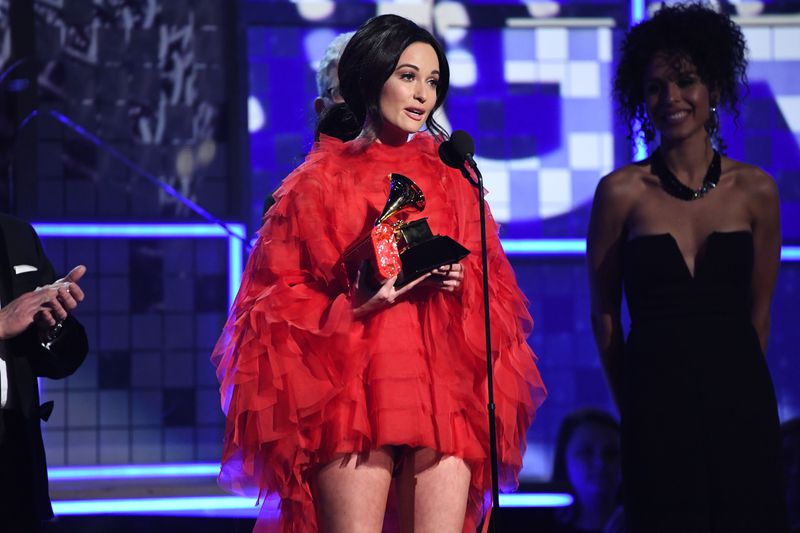 Kacey Musgraves accepts the award for album of the year for "Golden Hour."