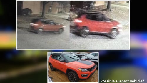 The Jeep Compass is reddish-orange and possibly has a black top and a black stripe on the hood with a moon roof, WRDW/WAGT reported. (Richmond County Sheriff's Office)