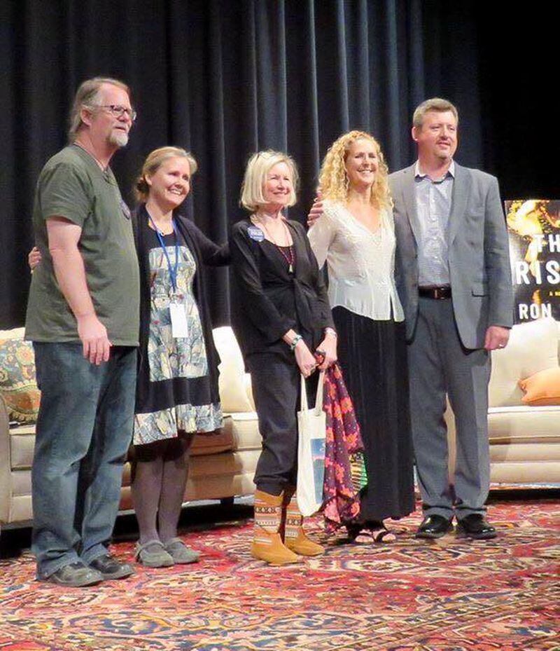 The first Pat Conroy Literary Festival was held last year, seven months after his death, in Conroy’s adopted hometown of Beaufort, S.C. This photo from that festival shows (from the left) his brother Tim Conroy, daughter Melissa Conroy, widow Cassandra King, novelist Ellen Malphrus and festival founder Jonathan Haupt. Photo: contributed by the Pat Conroy Literary Festival.