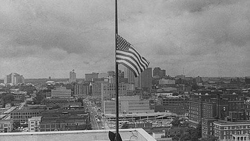 A flag flew at half-staff in Atlanta after the 1962 crash.