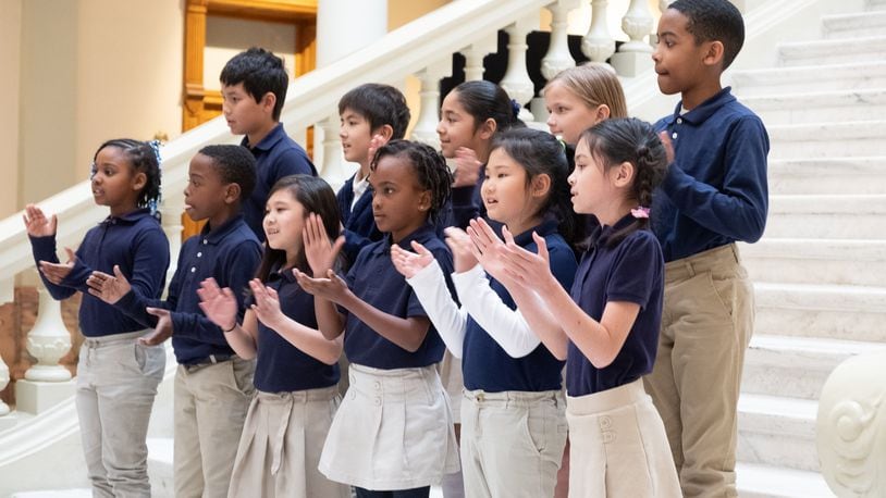 On March 25, third grade students from International Charter Academy of Georgia (ICA Georgia) attended International Day at the Georgia State Capitol, where they performed a song in Japanese and English. A video of the performance can be found at https://www.facebook.com/internationalcharteracademyofgeorgia/videos/vb.1056557387803811/265937257682143/?type=2&theater
International Day at the Capitol featured welcoming remarks by Governor Brian Kemp, remarks by Commissioner Pat Wilson of the Georgia Department of Economic Development, members of the Consular Corps, and school performances in various languages by G.L.O.B.E. Academy, International Charter School of Atlanta, and International Charter Academy of Georgia.
International Charter Academy of Georgia is a statewide K-5 charter school located in Peachtree Corners, GA and uses the dual language immersion model for Japanese and English instruction. The school, which opened in fall 2018, is the first dual language immersion for Japanese and English in the state of Georgia.
For further details about the school, visit www.internationalcharteracademy.org, call 770-604-0007, or email info@internationalcharteracademy.org.