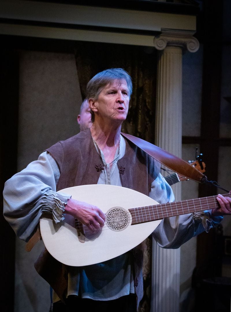 Andy Offutt Irwin provides music and narration throughout the performance of “Pericles."