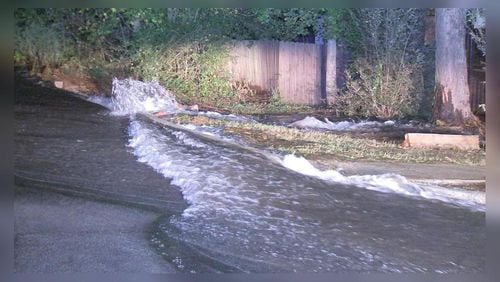 A water main break sent water rushing through a Decatur neighborhood  Thursday.