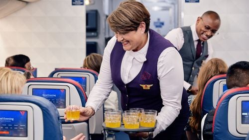 "Welcome aboard" bellinis that Delta plans to serve on international flights after takeoff. Source: Delta Air Lines