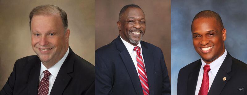 The Democrats running for state schools superintendent, from left: Sid Chapman, Sam Mosteller and Otha Thornton.