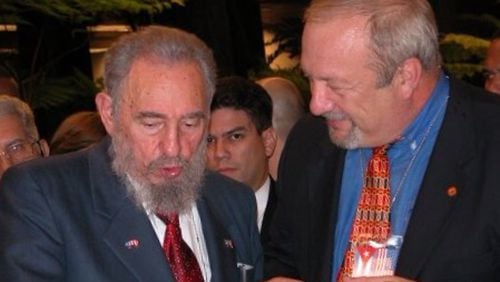 Fidel Castro and USA Poultry & Egg Export Council President Jim Sumner (Credit: Jim Sumner)