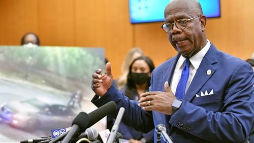 Fulton County District Attorney Paul Howard on June 17, 2020, during a news conference at Fulton County Superior Courthouse. (Hyosub Shin / Hyosub.Shin@ajc.com)