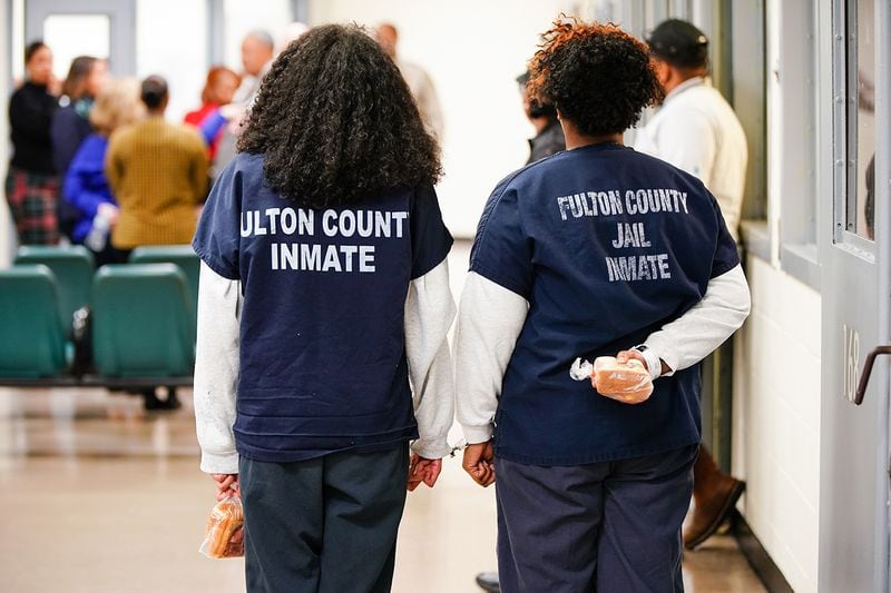 Inmates are seen during a tour of the Fulton County Jail on Monday, December 9, 2019, in Atlanta. (Elijah Nouvelage/Special to the Atlanta Journal-Constitution)