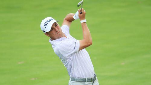 Justin Thomas, here this week at the second round of the BMW Championship, is a man who knows how to get a golf ball to work for him. (Photo by Andrew Redington/Getty Images)