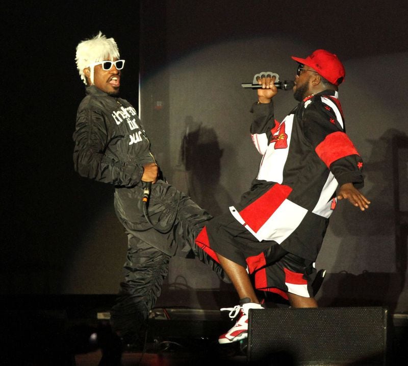 Outkast (Andre 3000, left, and Big Boi) played three sold-out reunion shows at Centennial Olympic Park in 2014 for their 20th anniversary. CONTRIBUTED BY ROBB D. COHEN / ROBBSPHOTOS.COM