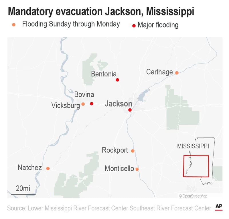 More than 2,400 homes and other structures in and near Jackson could be inundated.