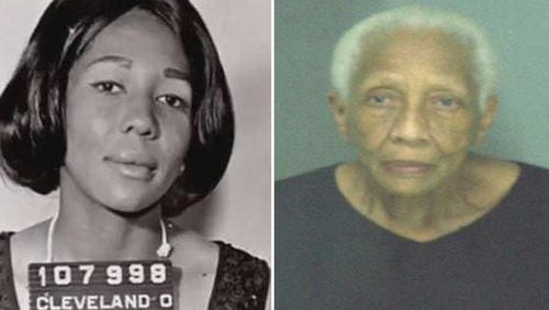Doris Payne, an 86-year-old infamous jewel thief, shown in an archived mugshot and one released by the DeKalb jail. She is accused of shoplifting from Perimeter Mall.