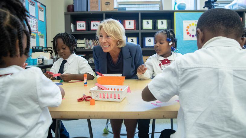 The first stop in Betsy DeVos’  2019 #EducationFreedomTour was St. Marcus Lutheran School, a private school n Milwaukee that accepts vouchers.
