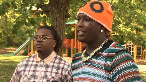 Rappers Gunna (left) and Young Thug were among more than two dozen people indicted on racketeering charges by the Fulton County District Attorney, which quotes multiple music videos as evidence. AJC file.