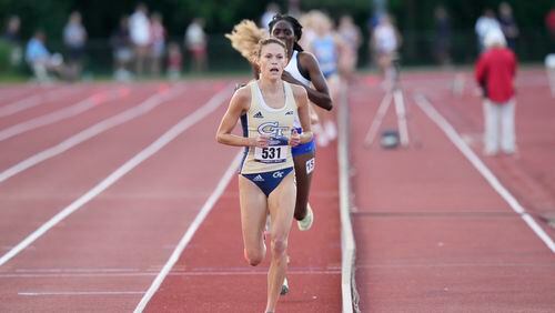 Georgia Tech distance runner Nicole Fegans qualified for the NCAA championships in the 5,000 meters on May 28 at the NCAA East preliminary meet in Bloomington, Ind. (Georgia Tech Athletics)
