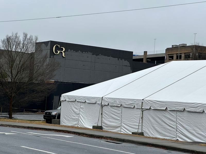 On Jan. 24, 2024, the former Gold Club's parking lot off Piedmont Road was being used as base camp for the Netflix movie "Back in Action" starring Jamie Foxx and Cameron Diaz. RODNEY HO/rho@ajc.com