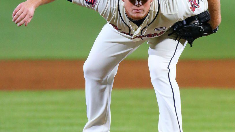 081014 ATLANTA: Braves closer Craig Kimbrel closes out the Nationals in the ninth inning for a 3-1 victory in a MLB game on Sunday, August 10, 2014, in Atlanta. CURTIS COMPTON / CCOMPTON@AJC.COM This is the last time you'll see this Craig Kimbrel pose in a Braves' uniform. (Curtis Compton, AJC)