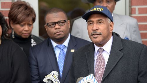 Richard Rose, the president of the Atlanta branch of the NAACP, speaks at a 2015 press conference. (AJC file photo)