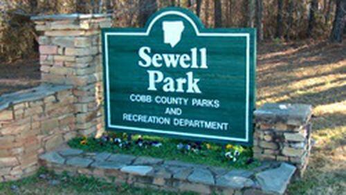Sewell Park will receive permanent dugout roofs on two baseball fields along with repairs and painting of the two-story concession, restroom and storage building. Courtesy of Cobb County