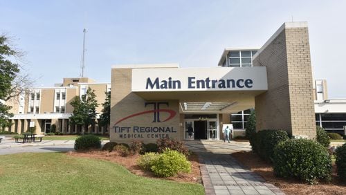 March 13, 2019 Tifton - Exterior of Tift Regional Medical Center in Tifton on Wednesday, March 13, 2019. A new study says 40 percent of Georgia's rural hospitals are at "high financial risk," the third worst result among states. We visit three rural Georgia hospital to see what all this looks like on the ground, and we look seriously at whether legislators' proposals are a remedy. HYOSUB SHIN / HSHIN@AJC.COM