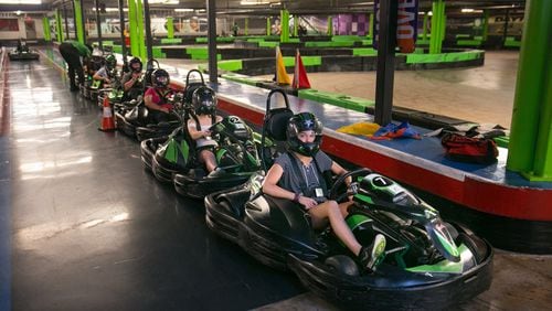 There are three tracks for all age groups to race electric karts at Andretti’s. Track one has the fastest karts but a permit or driver’s license is required. CONTRIBUTED BY JASON GETZ
