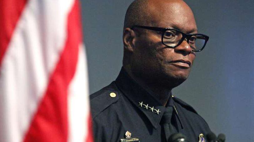 Dallas Police Chief David Brown speaks to the media on Monday. (Getty Images / Stewart F. House)