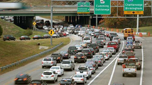 Even though metro Atlanta is regularly on national lists of worst commuter traffic, state lawmakers failed to move the bill forward to see if taxpayers wanted to pay for transit improvements. High volumes of traffic show here at Ga. 400 and Interstate 285 are increasingly getting worse. Jason Getz/AJC