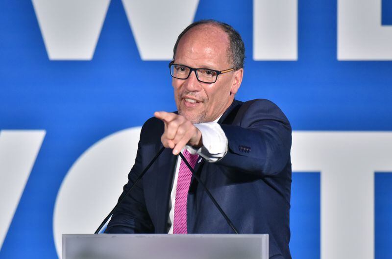 June 6, 2019 Atlanta - DNC Chair Tom Perez speaks during  the DNC's IWillVote Gala at Flourish Atlanta on Thursday, June 6, 2019. White House hopefuls court Georgia: Presidential candidates swarmed Atlanta on Thursday for a convention geared at African-American strategists and a joint fundraiser featuring four of the best known Democratic contenders on the same stage. HYOSUB SHIN / HSHIN@AJC.COM