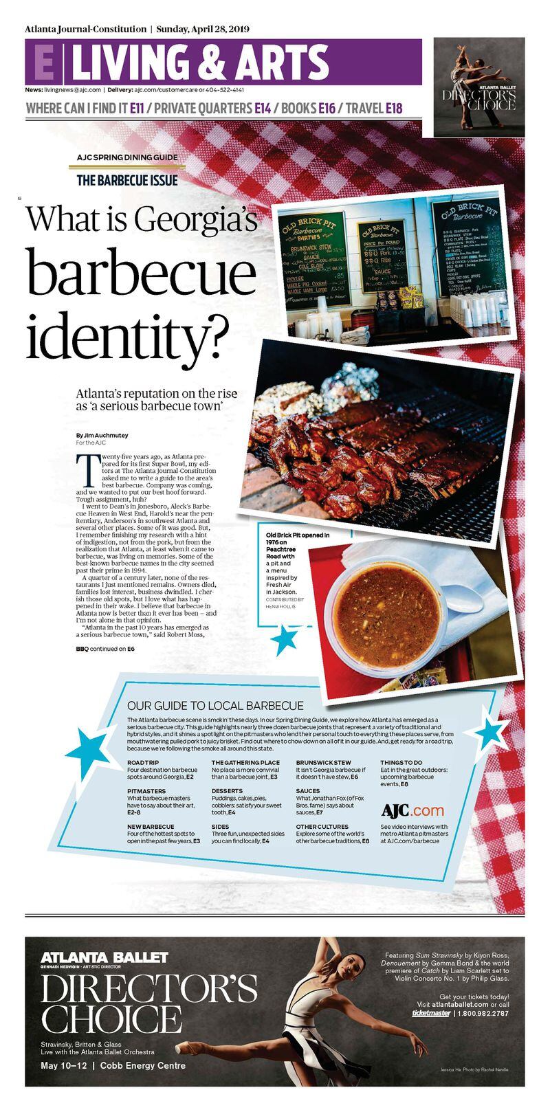 The AJC Barbecue Guide is published online and in Sunday editions of the print AJC and the AJCePaper on April 28, 2019.
