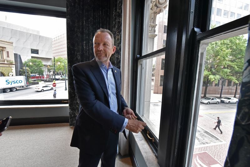 Martin Wormull, general manager, shows off the Candler Ballroom at The Candler Hotel Atlanta on Wednesday, May 22, 2019.  HYOSUB SHIN / HSHIN@AJC.COM