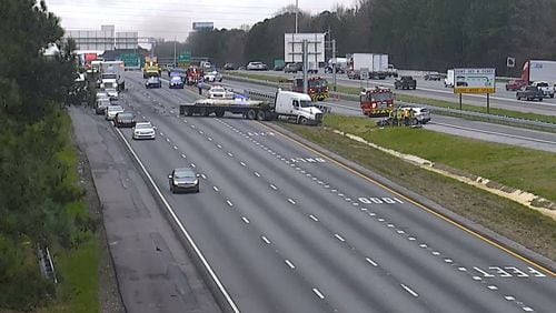 A wreck affected traffic on I-85 North in Gwinnett County for two hours Wednesday.