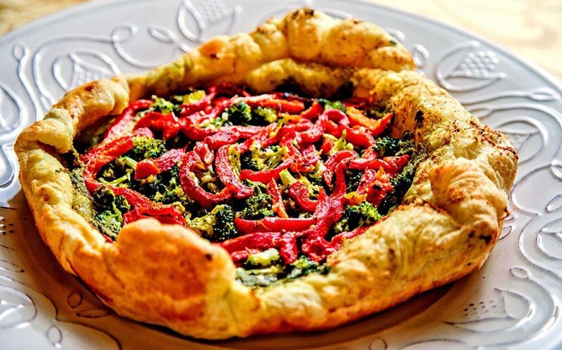 Broccoli + Red Pepper + Pesto Galette. (Andrew Rush/Pittsburgh Post-Gazette/TNS)